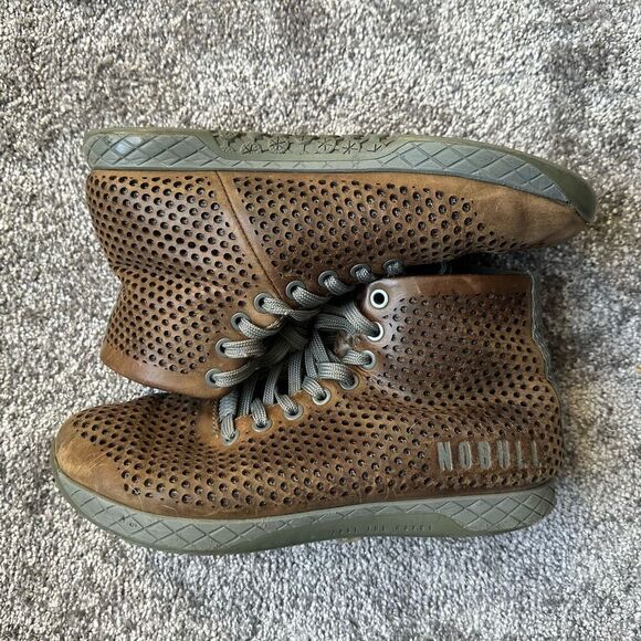 Nobull Brown Leather High Top Trainers Women’s Size 7 Read - Picture 7 of 12